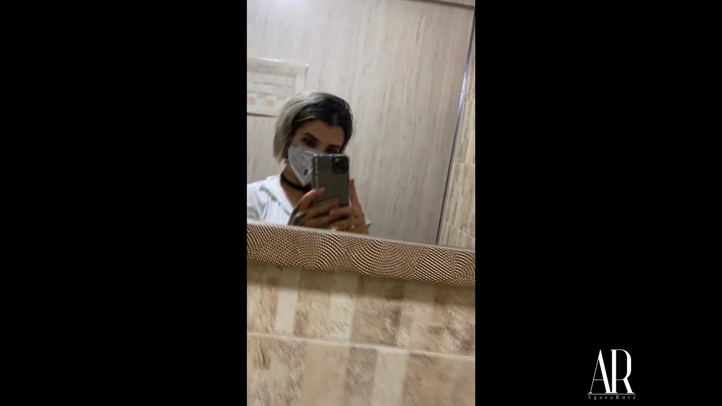 Hot blonde horny girl selfie fingering her wet pussy till creamy orgasm and eats juice in the toilet