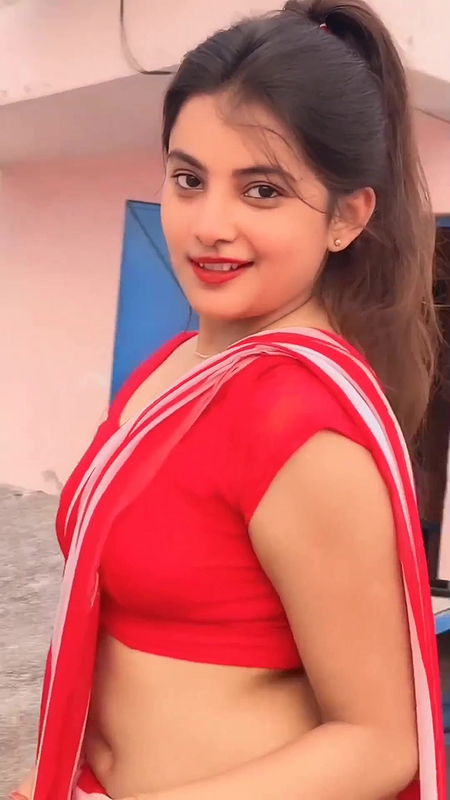 Sanchita Basuu (Insta Fame) beautiful hot in red saree and blouse