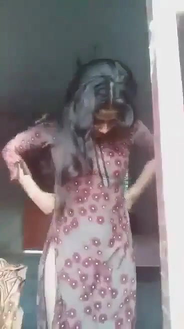 Cute Babe Stripping & Showing Naked Boobs and Shaved Pussy to Lover