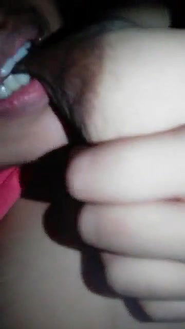 Horny Rita sucking her boobs