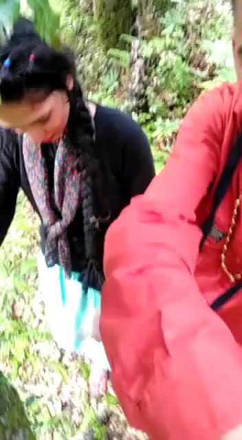 Beautiful Girl Giving HandJob Outdoor