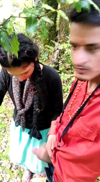 Beautiful Girl Giving HandJob Outdoor