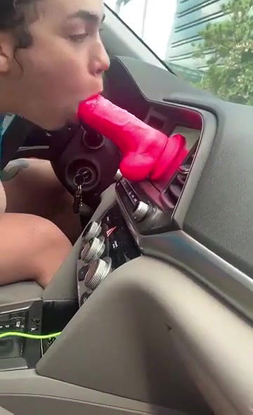 Tiktok Girl Sucking Dildo While Driving Teasing Video
