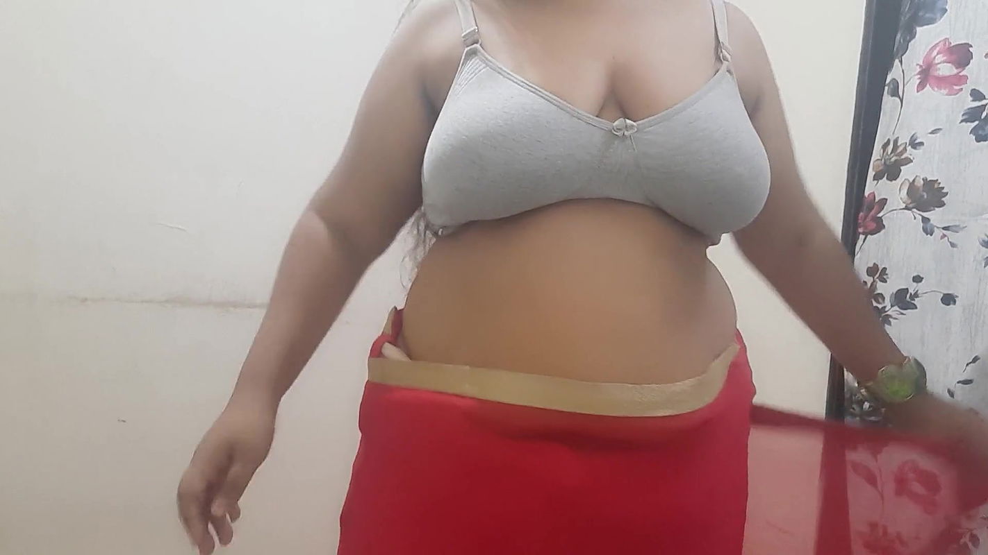 desi Indian naughty horny wife stripping out of saree part 1