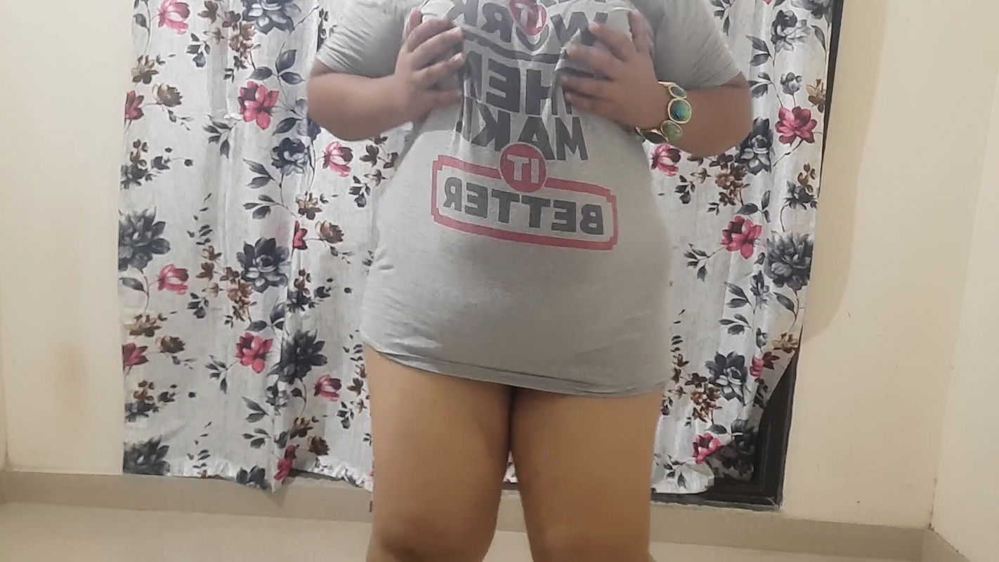 horny Indian desi girl wearing short dress and getting naughty