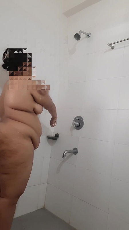 hot Indian bhabhi taking bath in shower.