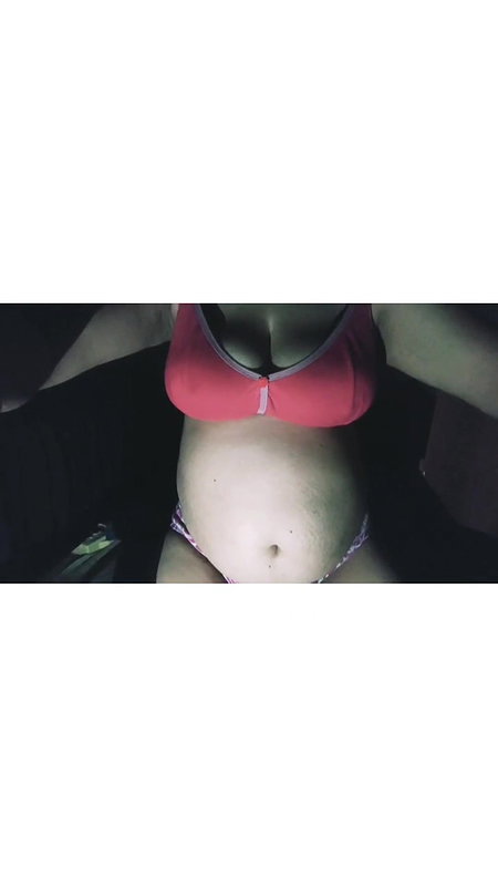 Indian AUNTY – Fondling boobs and showing assets.