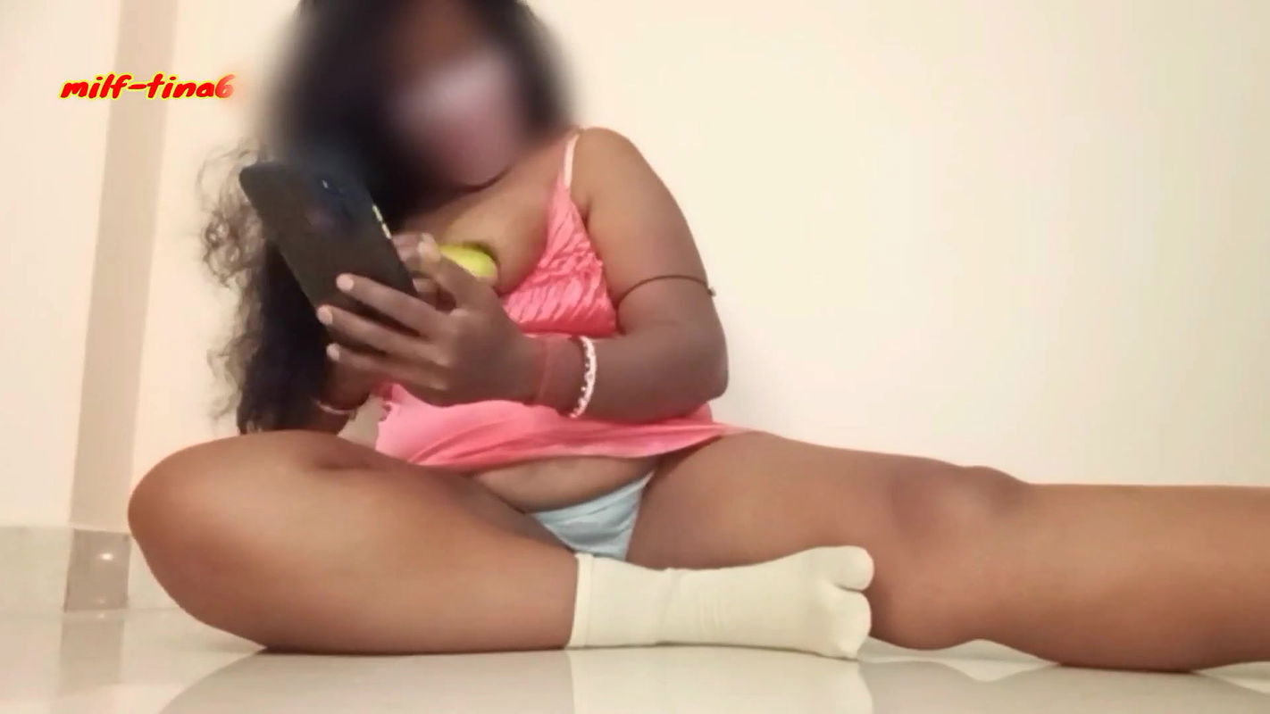 Indian girl Tina, emotional masturbation with cucumber in clear hair pussy. .