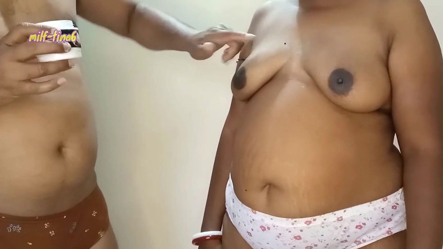 Wife and husband boobs massage with breast increasement oil.and anal sex.