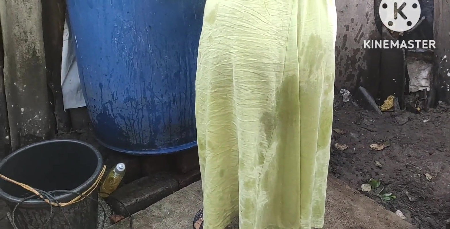 Anita yadav bathing outside with dance. T