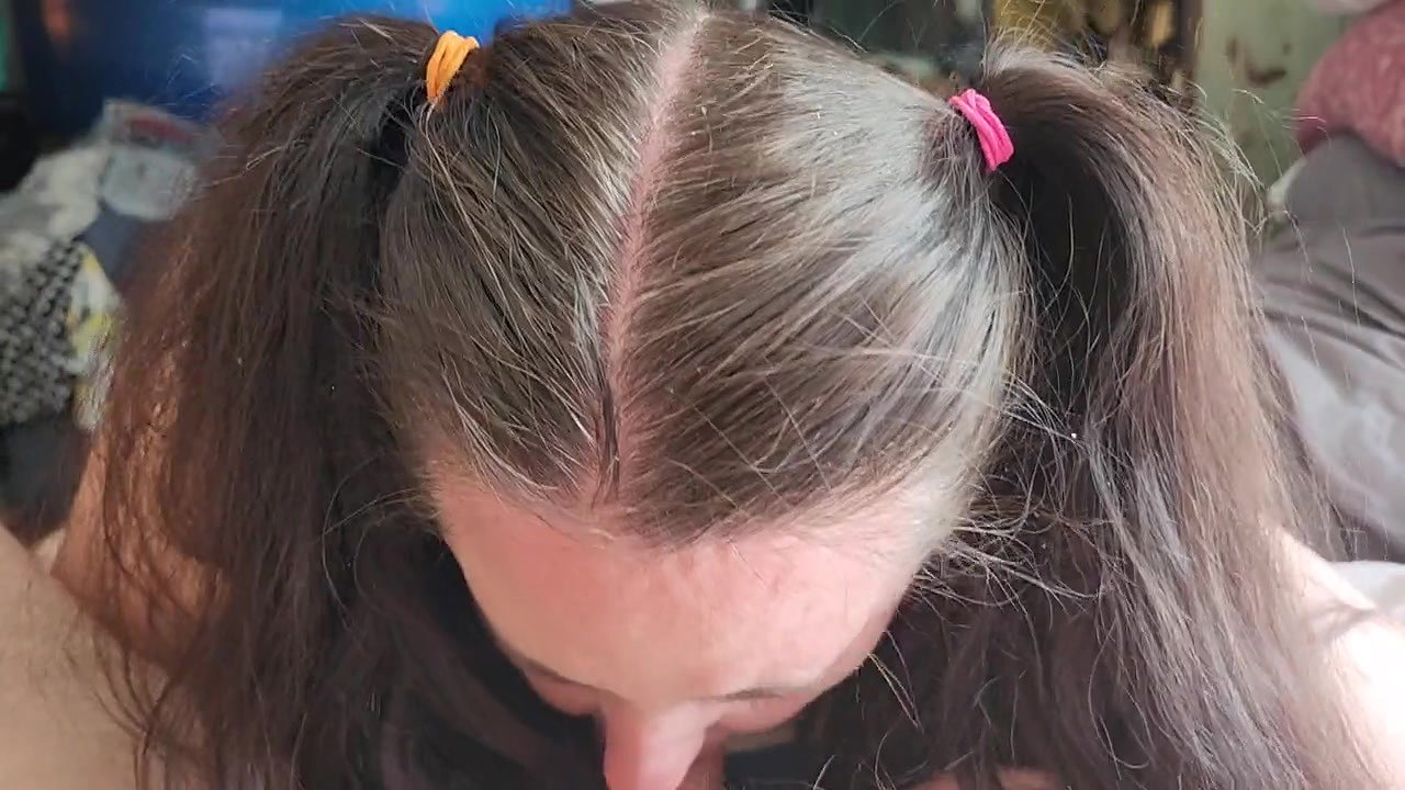 Chub Slut Wife with Pigtails Sucks Chub Husband and Talks Dirty