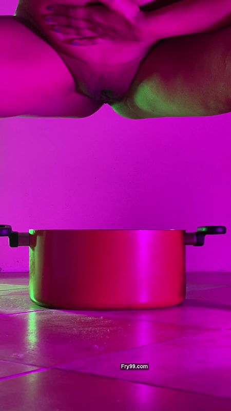 Girl Peeing Desperately In Bathroom.