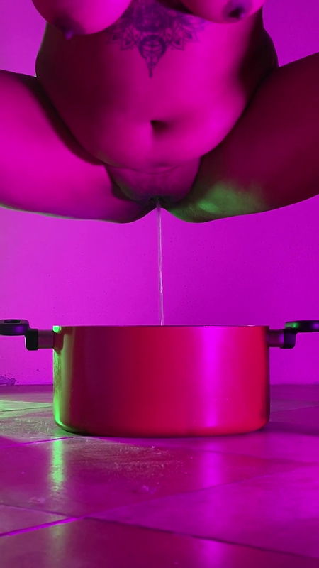 Girl Peeing Desperately In Bathroom.