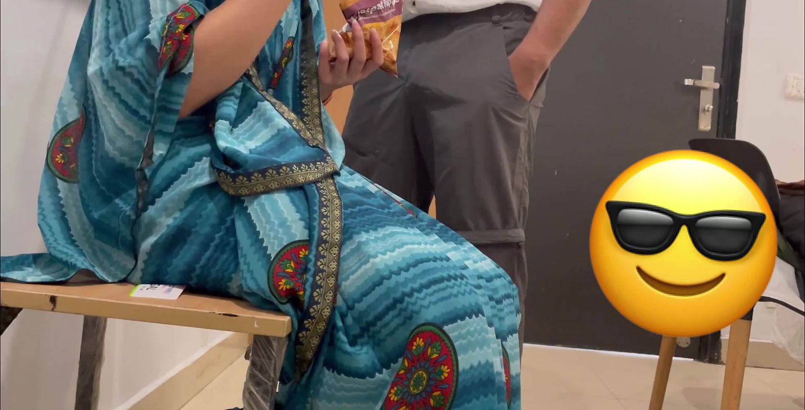 Hot Secretary Celebrates New Year Eve with the boss. And boss fucks her in the washroom and fucks her hard.