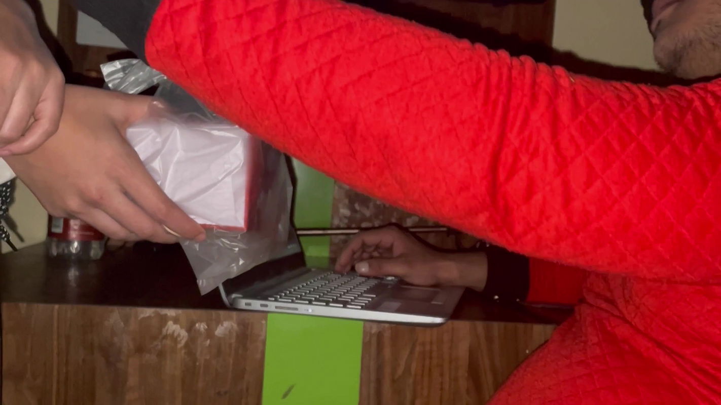 Hot Secretary fucks with the boss on Christmas Eve. Boss fucks her with his big dick in all the positions.