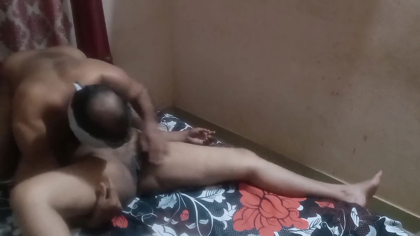 Indian boy and girlfriend licking in hotel room.