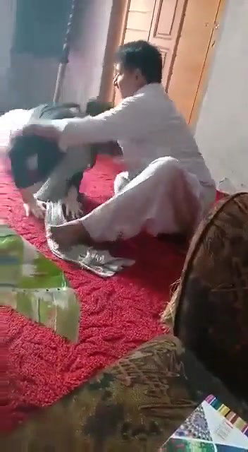 Tharki old man groping Ass of young girl and kissing forcefully