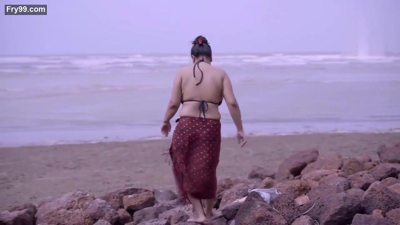 Nila in Hot Bikini Running on Beach and Jiggling Boobs