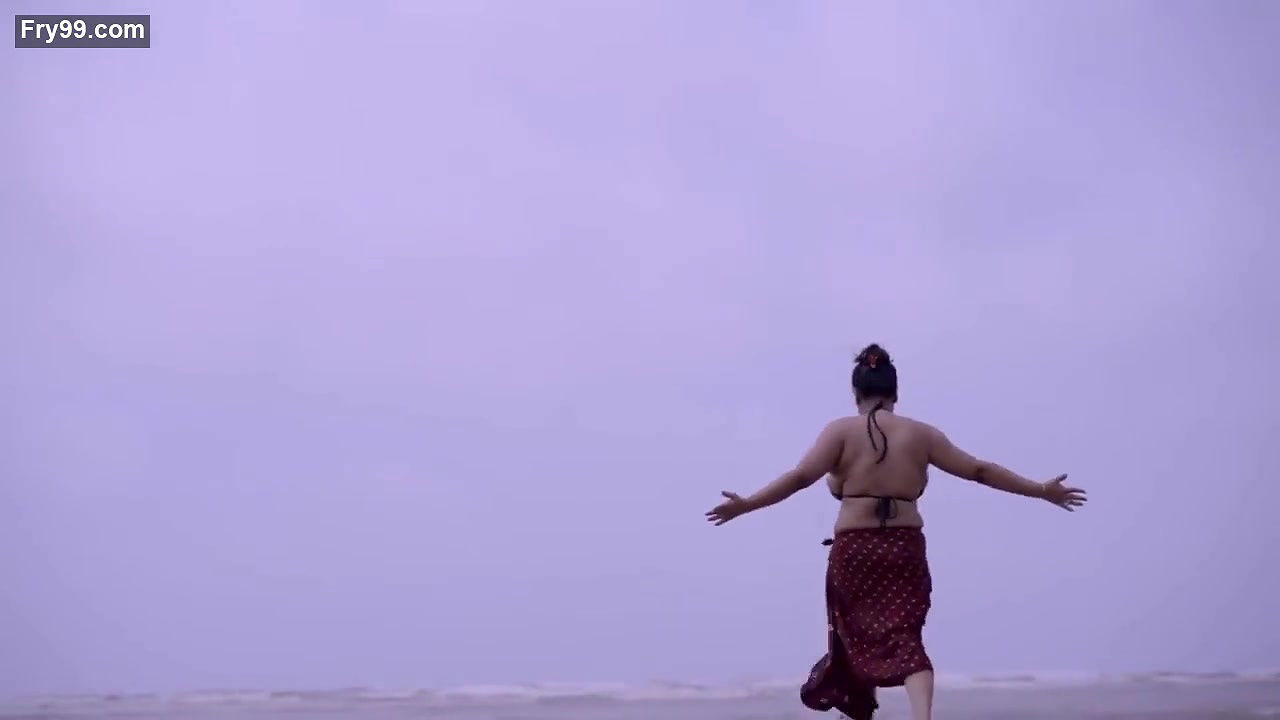 Nila in Hot Bikini Running on Beach and Jiggling Boobs