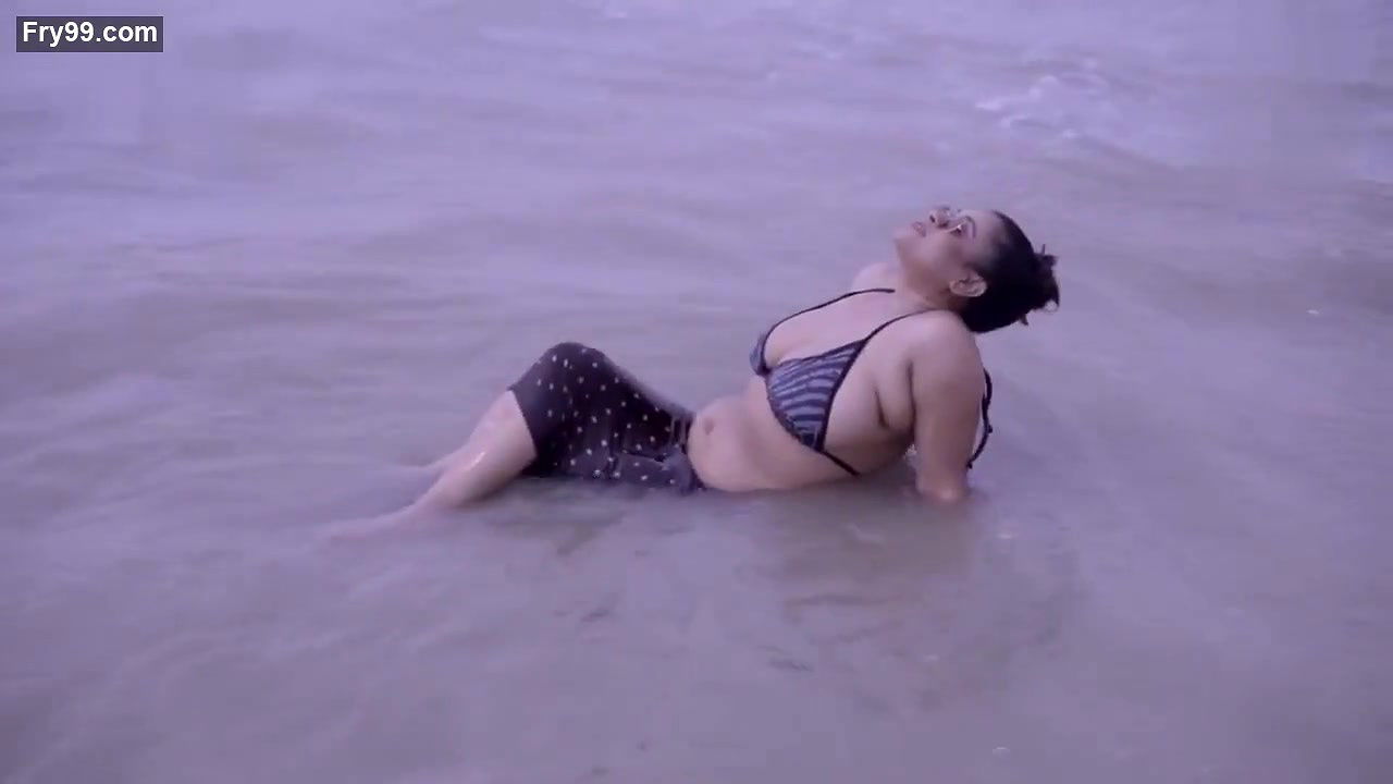 Nila in Hot Bikini Running on Beach and Jiggling Boobs