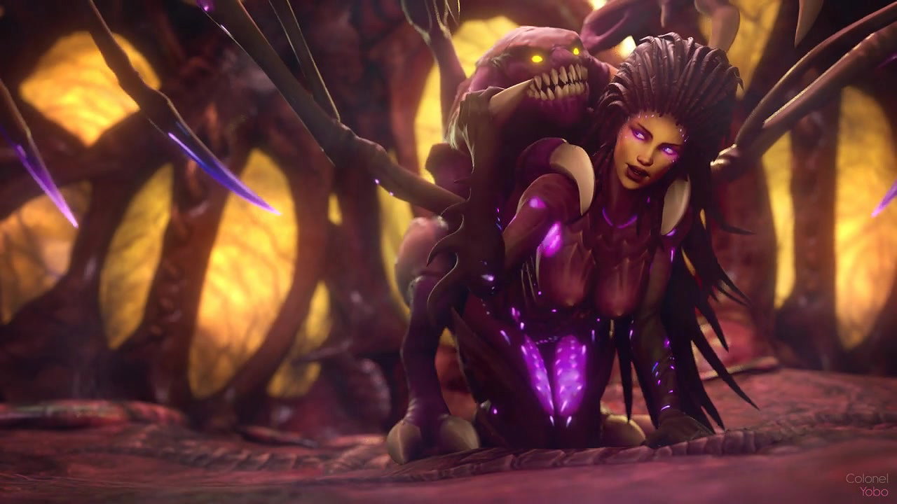 Sarah Kerrigan And A Zergling Colonel Yobo Starcraft Animated Hentai 3 D CGI Video