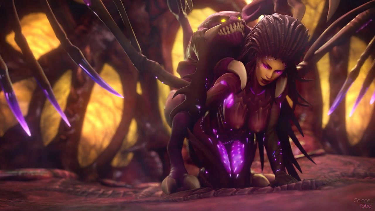 Sarah Kerrigan And A Zergling Colonel Yobo Starcraft Animated Hentai 3 D CGI Video