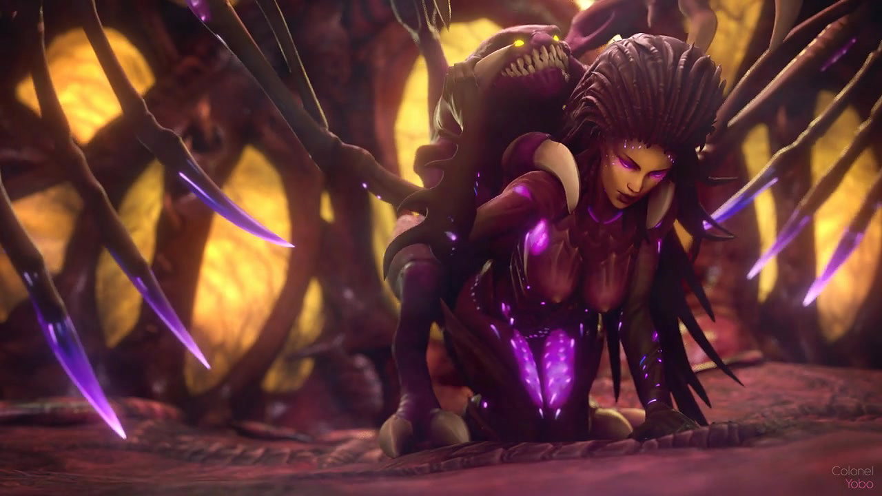 Sarah Kerrigan And A Zergling Colonel Yobo Starcraft Animated Hentai 3 D CGI Video