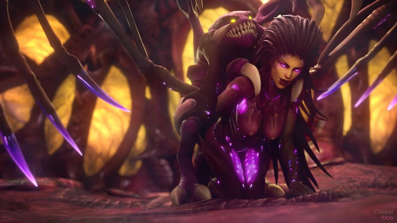 Sarah Kerrigan And A Zergling Colonel Yobo Starcraft Animated Hentai 3 D CGI Video