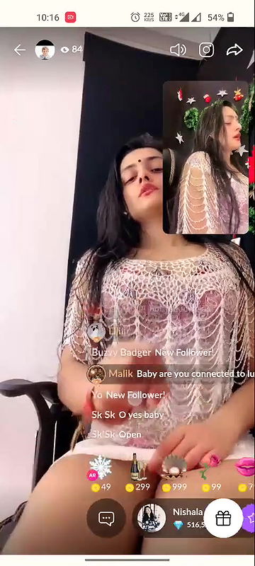 Nishala Nishanka Hot Tease in White Net Dress on Tango Live