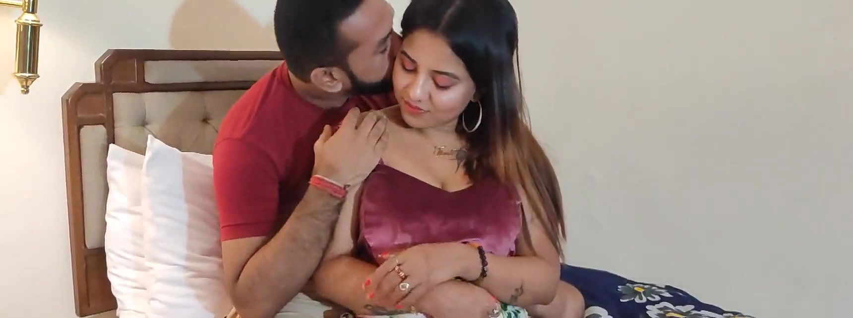 A stylish desi woman with his fiance in a hotel room for honeymoon. Superb scenes with clear hindi audio