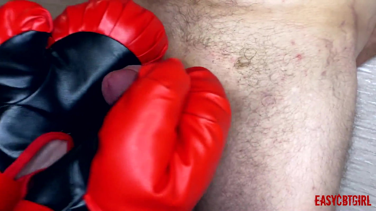 Mistress in Boxing Gloves Dusting Dick and Balls EasyCBTGirl