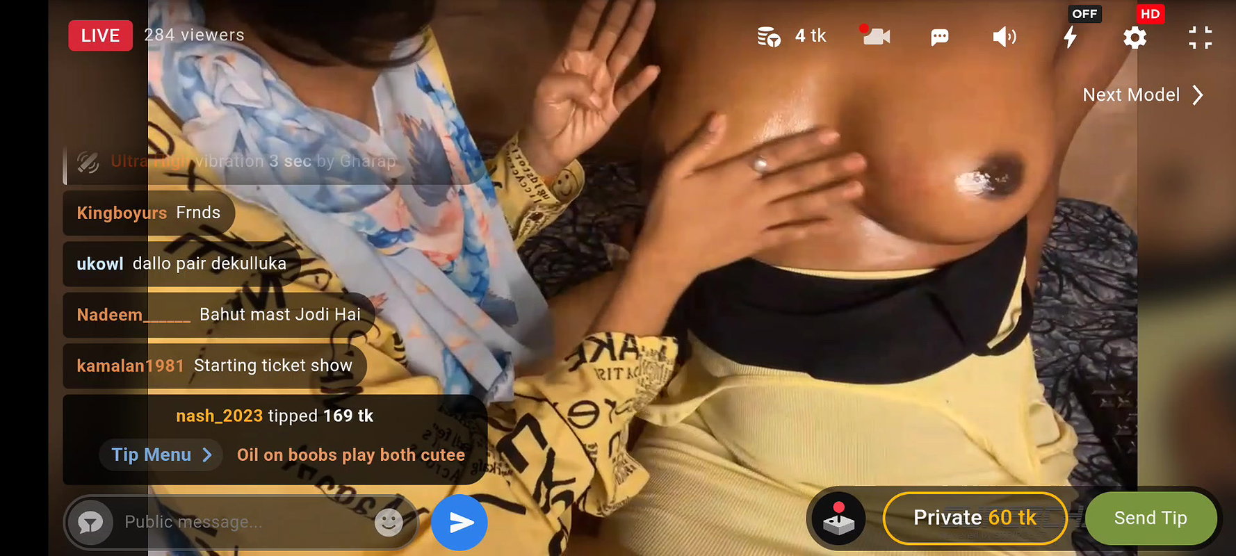 Mystical_zara 3 both girls hot boobs oil show