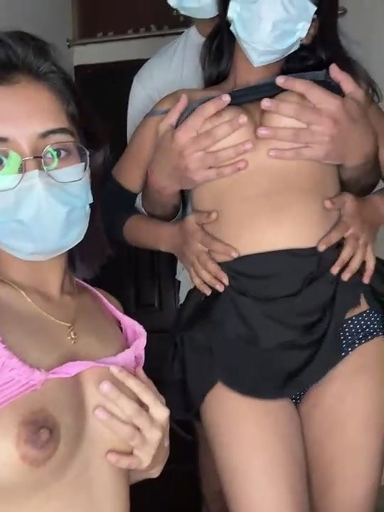 Hotalliee Exptic_Ruchika Exo_Sakshi 33 Both girls boobs pussy show and giving hand job to bf