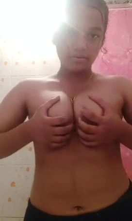 Beautiful Cute Bangla Girl Pressing Boobs