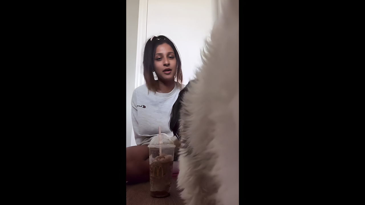 Beautiful brown nri babe nip slip on live video